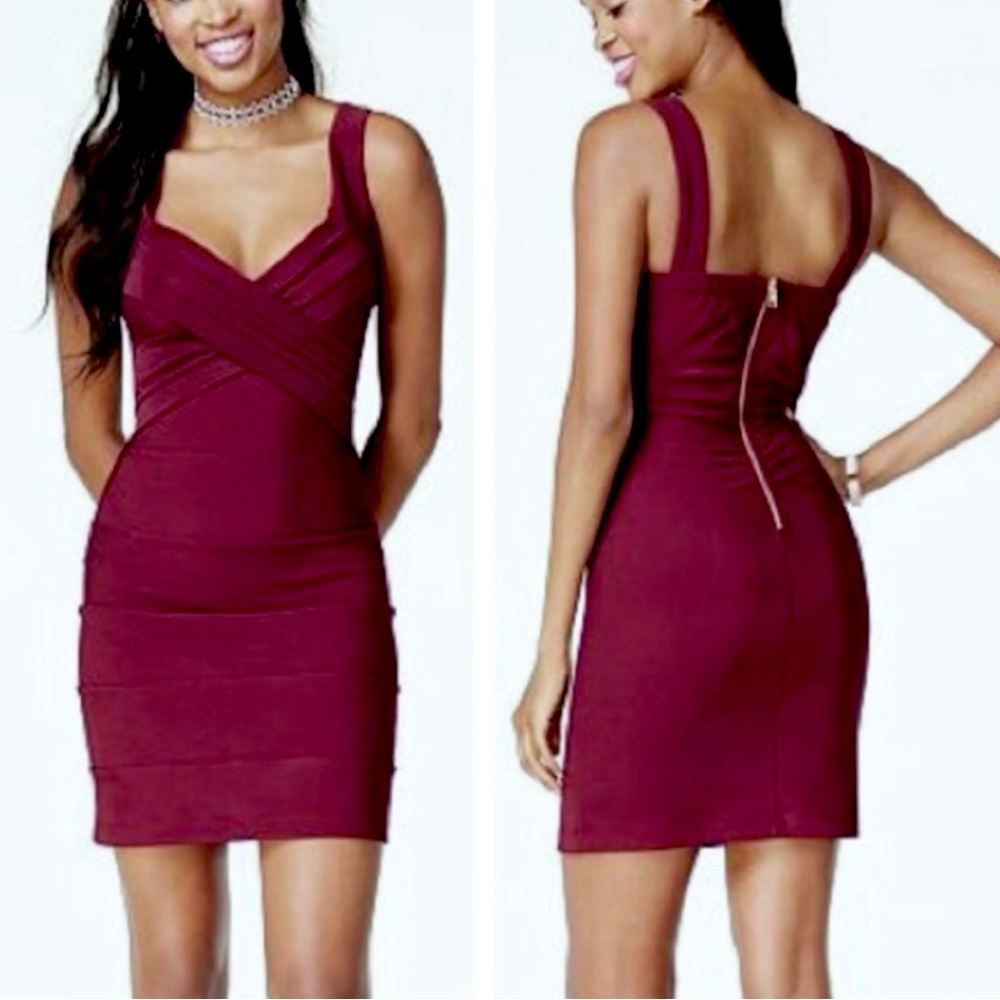 Burgundy sexy bandage dress XS